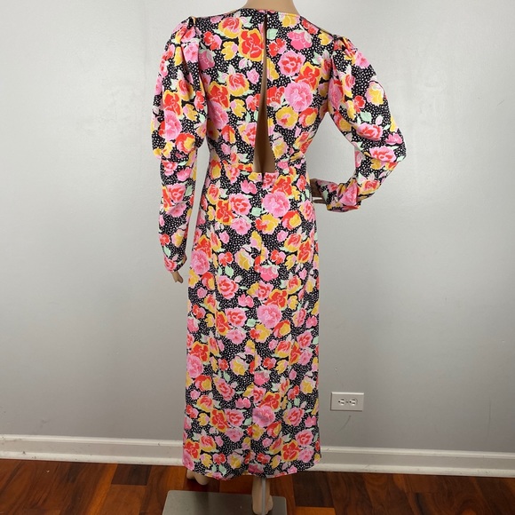 NEW TOPSHOP FLORAL PRINTED PUFF SLEEVE MIDI DRESS - Picture 7 of 9